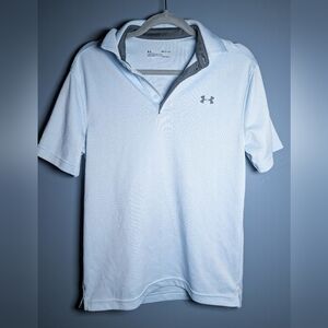 Under Armour Men's Sky Blue Polo Golf Shirt Heat Gear Size Small